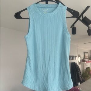 American eagle Light Blue Ribbed Tank Top